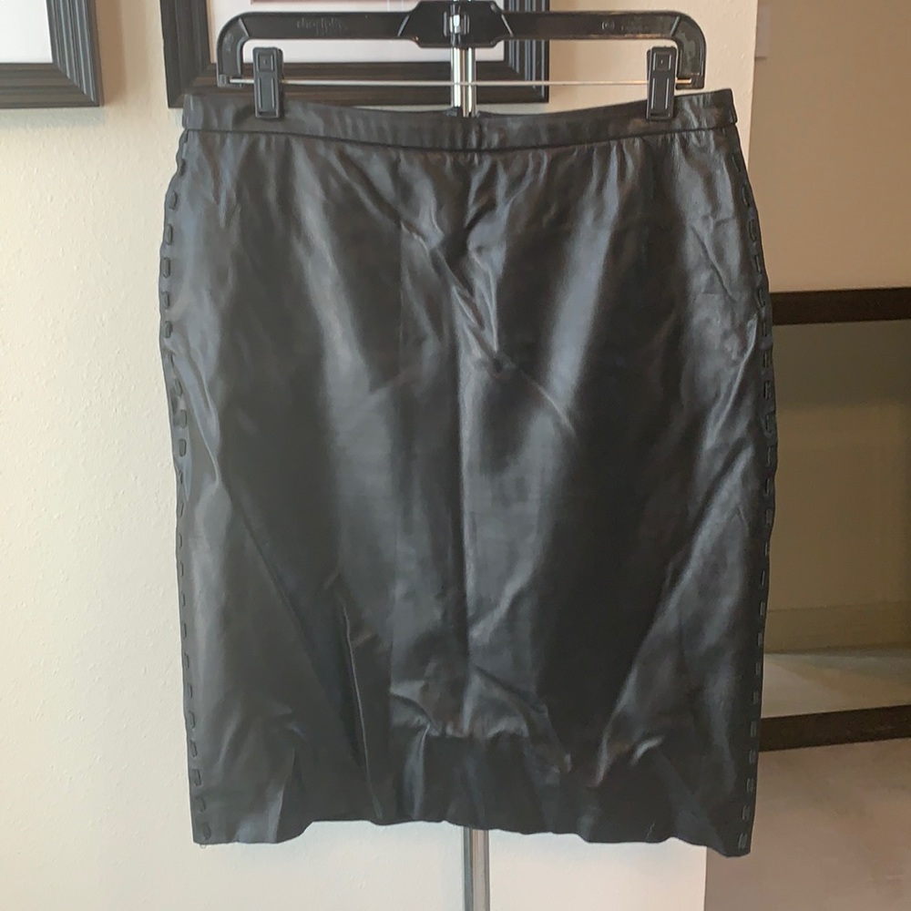 Skirt Leather Skirt BCBGMAXAZRIA Skirt Black Leather Size 10